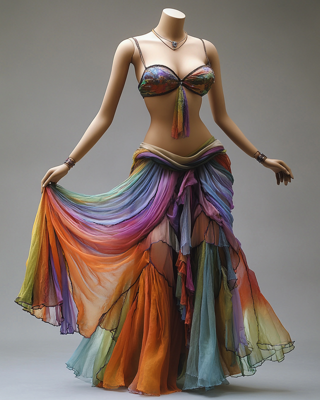 Sexy Elegant Ruffle Top + Skirt Two-Piece Swimsuit a3b6