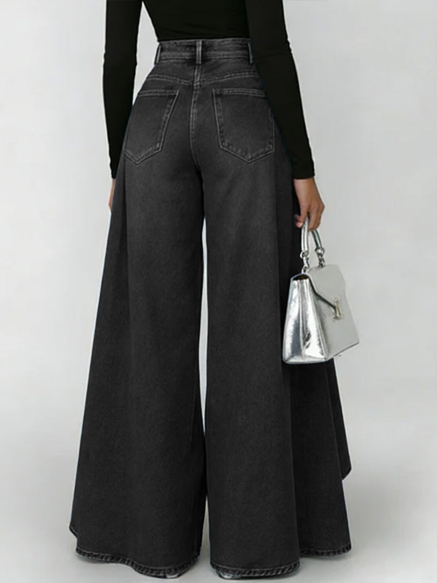 Women's High-Waisted Relaxed Wide-Leg Jeans – Effortless Everyday Comfort