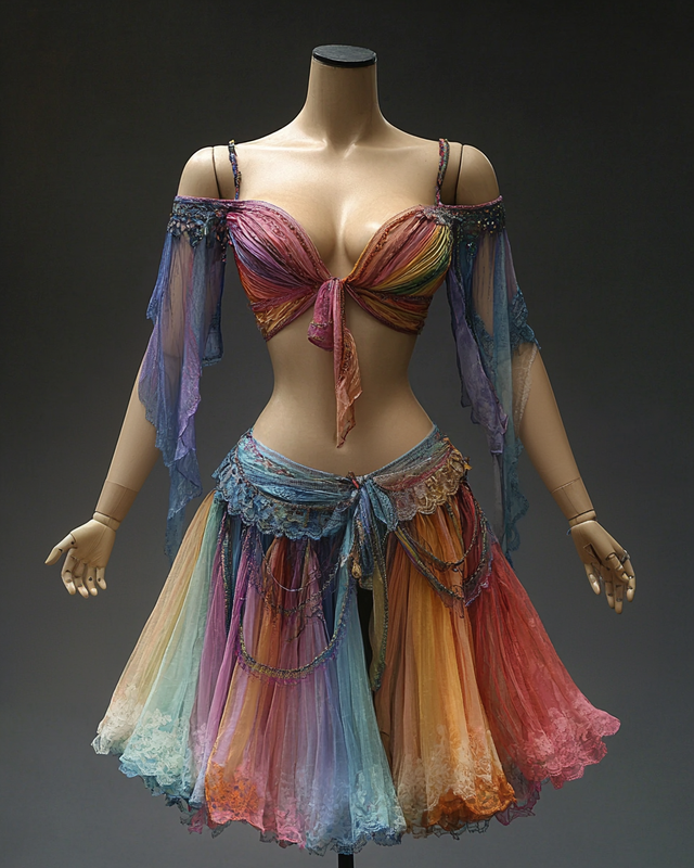 Sexy Elegant Ruffle Top + Skirt Two-Piece Swimsuit 1879
