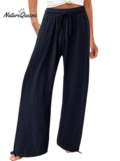 Women's Cotton And Linen Wide Leg Casual Pants