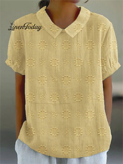 Women's Casual Cotton And Linen Shirt
