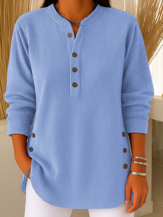 Women's Solid Color Crew Neck Long Sleeve Casual Loose Knit Pullover