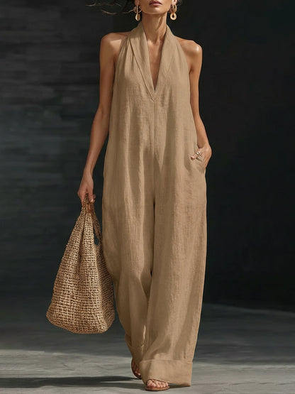 Minimalist And Elegant Cozy Linen Jumpsuit