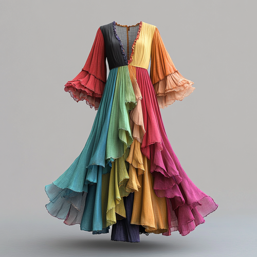 Secret of the Universe Embroidered Vintage Casual Dress ccf1