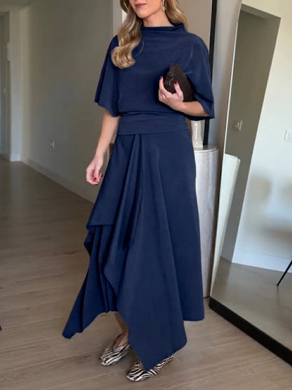 Stylish And Elegant Two-piece Top And Skirt Set