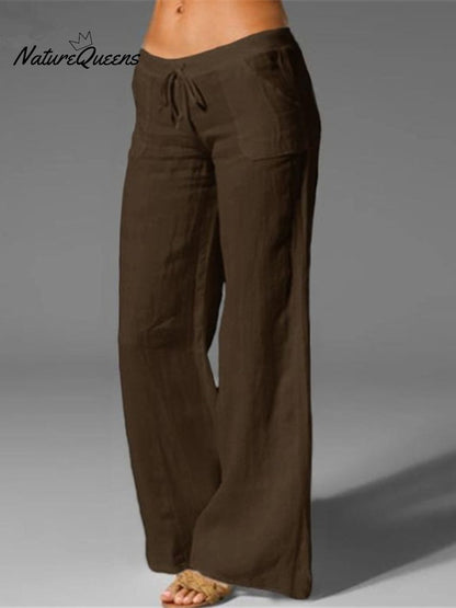 Women's Pocket Cotton and Linen Slacks