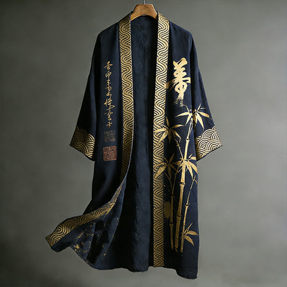 Japanese Art Bamboo Art Print Flowing Kimono