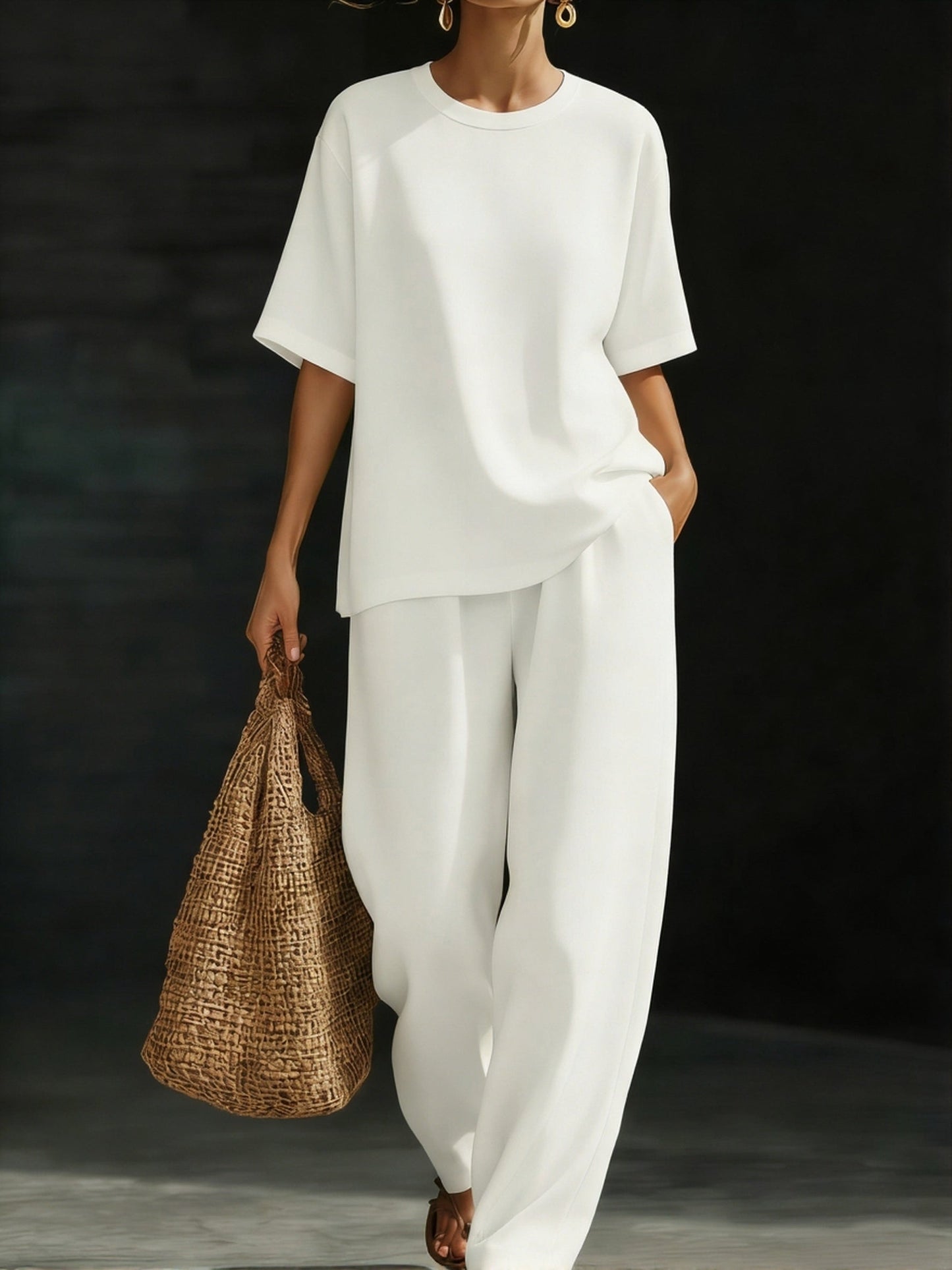 Women's 100% Cotton Two-Piece Set