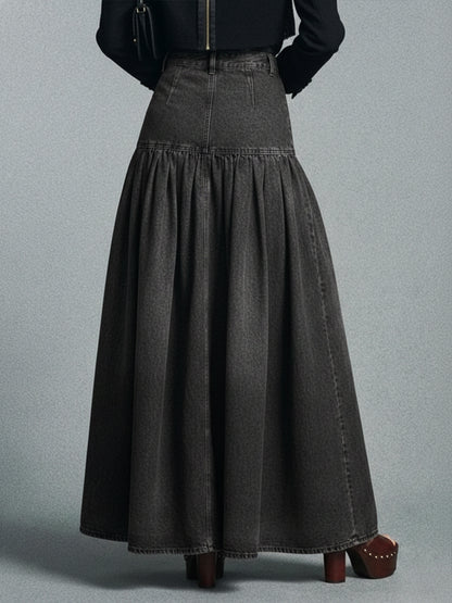 Casual Maxi Denim Skirt