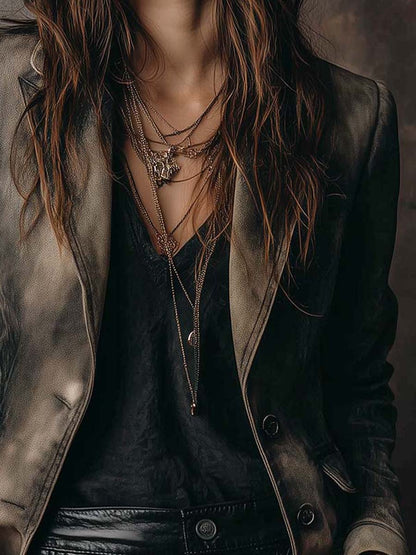 Vintage Fade Pure Cotton Denim Blazer
