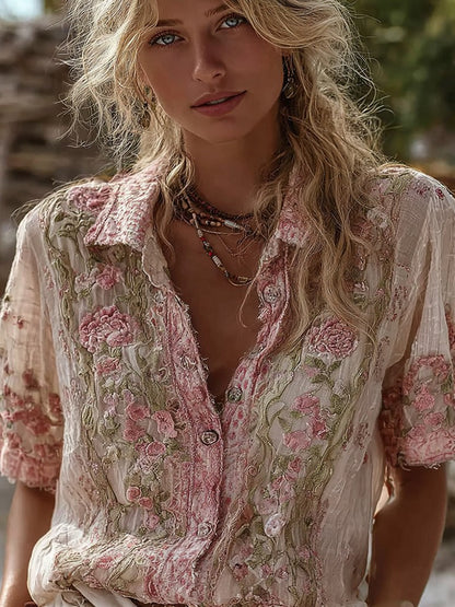 Women's Floral Pattern Casual Shirt