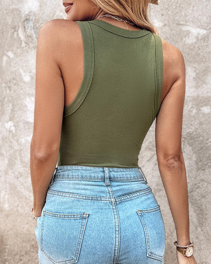 Built-in Bra 2 Piece Athletic Tank Tops for Women Ribbed Tank Top