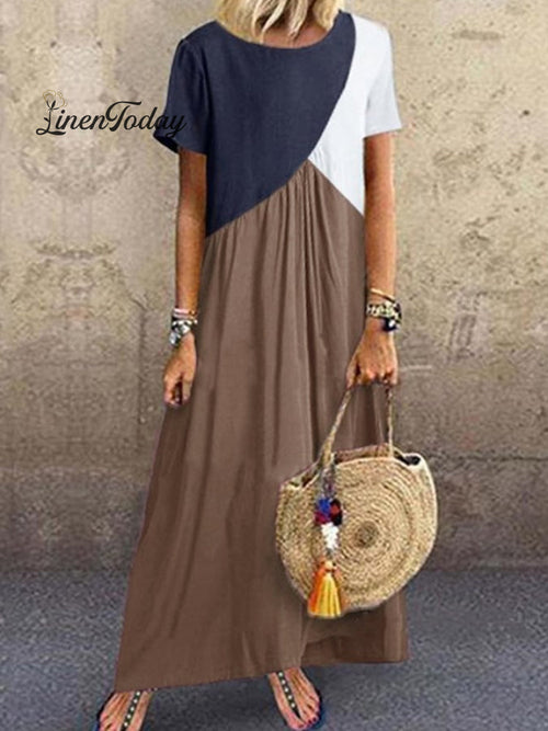 Casual Round Neck Short Sleeve Dress
