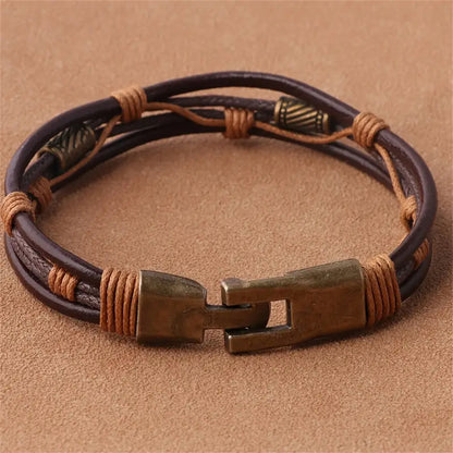 Japanese Vintage Pu Men's Bracelet