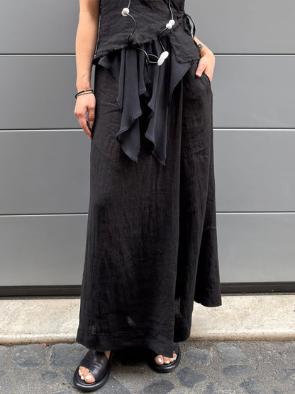 Women's Cotton And Linen Casual Wide Leg Pants