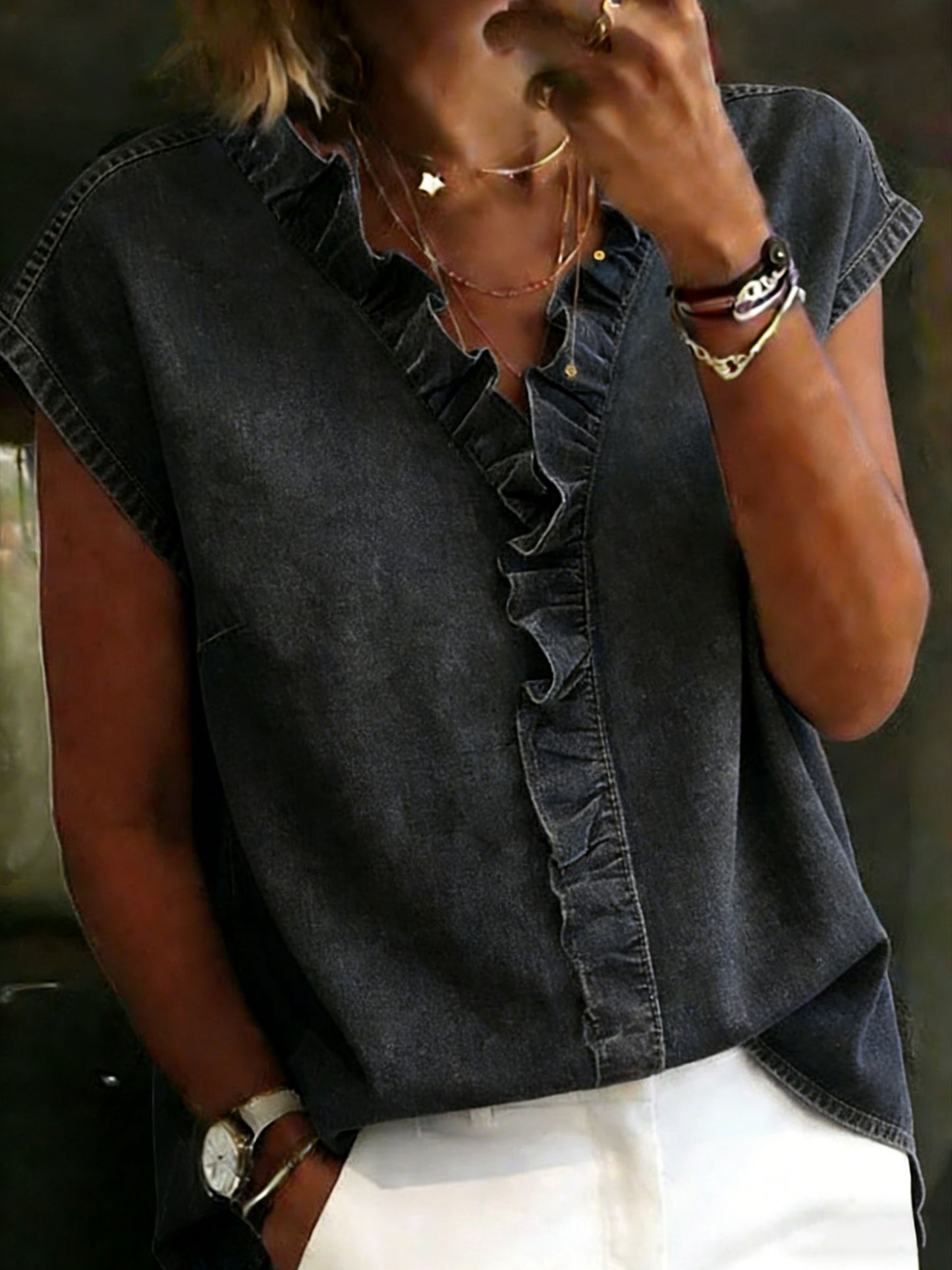 Women's Casual Denim Cotton Shirt