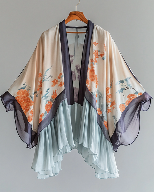 Summer cardigan with gradient stitching and embroidery 14c1