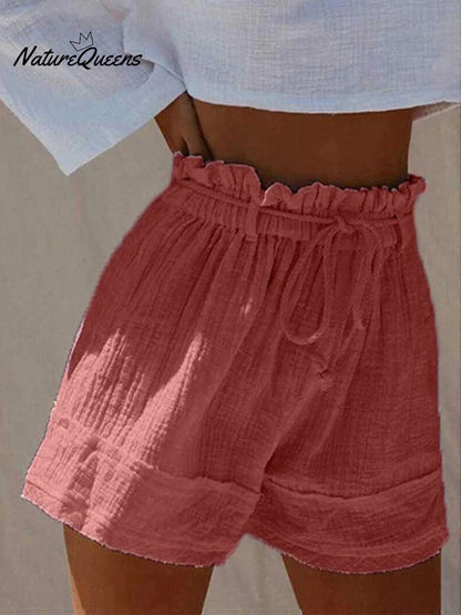 Solid Color Loose Casual Shorts
