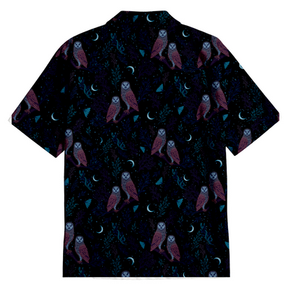 Episodic Owl Floral Button Up Pocket Shirt